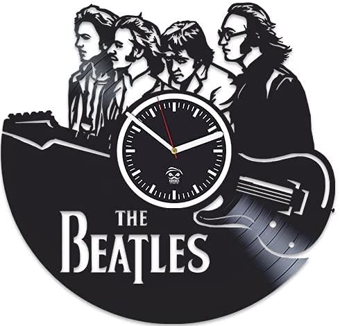 Kovides Rock Music Band, Beatle, Paul McCartney Clock, John Lennon, Vinyl Wall Clock, Handmade Best Gift for Musician, Vinyl Record Clock, Silent 12 Inch, Wall Clock Modern, Gift for Him