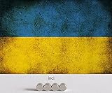 Generisch Tin Sign Retro Blechschild 20x30 cm Ukraine Fahne Flagge Inklusive 4 Starke Magnete Bar Kneipe Wand Deko Sammler Geschenk
