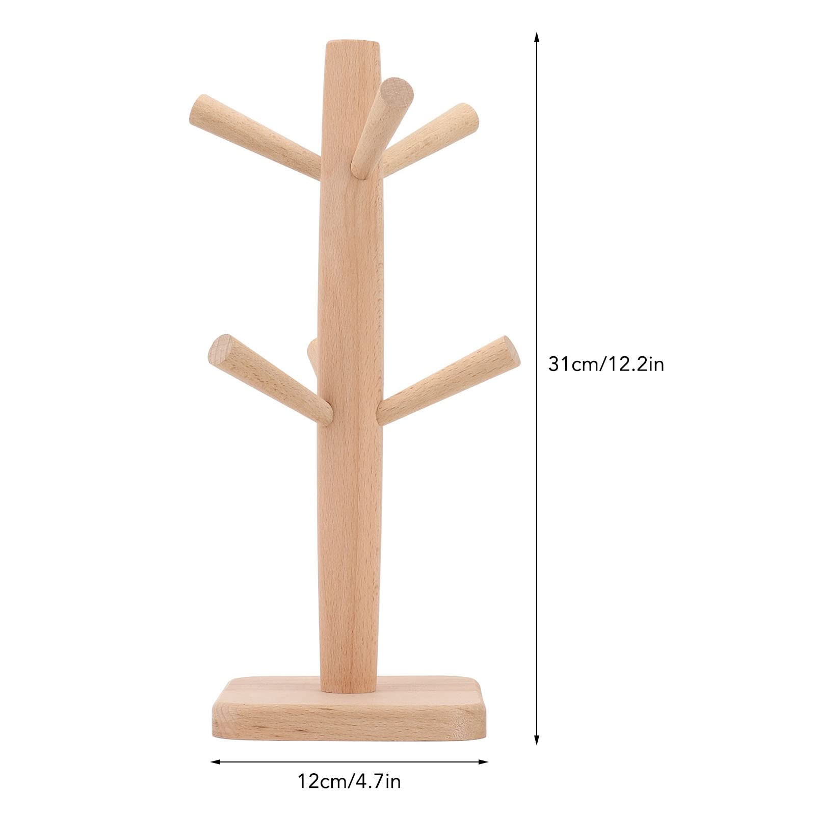 SEUNMUK Becherbaum Aus Holz – 2 Stück, Je 35,1x16x16 Cm, Halter Für 6 Tassen, Auch Für Schmuck & Schlüssel