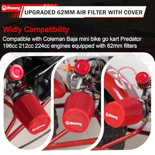 Image of Upgraded Mini Bike Air Filter Adapter Kit with Dust Cover for Predator 212cc Coleman CT200U CT200U-EX BT200X B200 B200R KT196 196cc GX160 Engine Baja MB165 MB200 Mini Bike Go Kart Parts