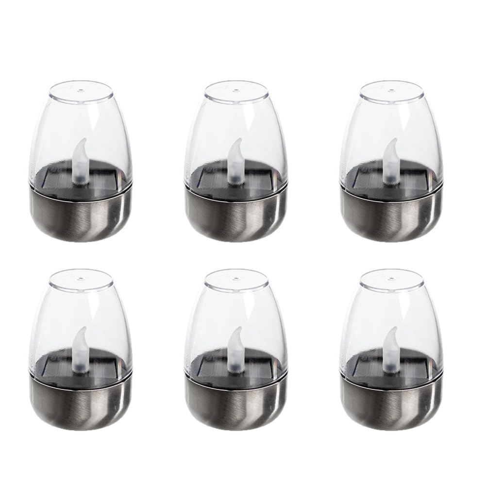 Hndhbfgrt Outdoor Solar Tea Lights 6PCS Waterproof for Patio Garden Camping Décor Decor for Lanterns Courtyard Ambient Lighting