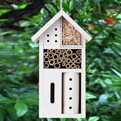 Antiai Wooden Insect House, Hanging Insect Hotel For Bee, Butterfly, Ladybirds, Beneficial Insect Habitat, Bug Hotel Garden，10.2 X 3.2X 5.5 Inch #TOP1