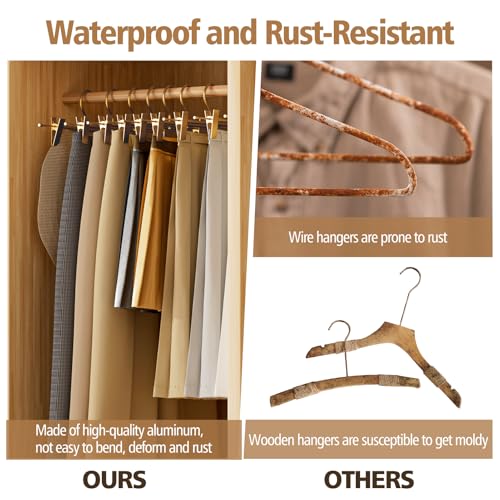 Fotoumgl Matte Gold Aluminum Pant Hangers Adjustable Clips Non Slip 10 Pack by Fotoumgl - Used condition - Image 5