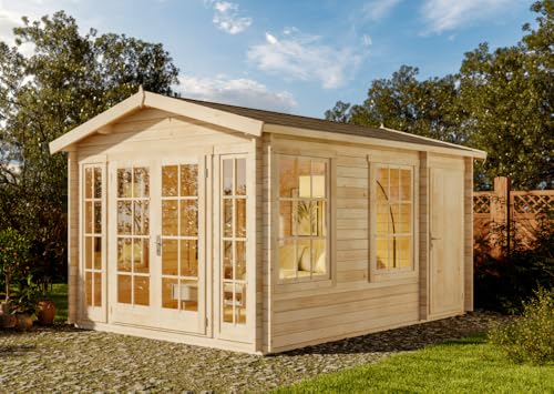 Alpholz Gartenhaus Kim-40 Gartenhaus aus Holz, Holzhaus mit 40 mm Wandstärke, Blockbohlenhaus mit Montagematerial
