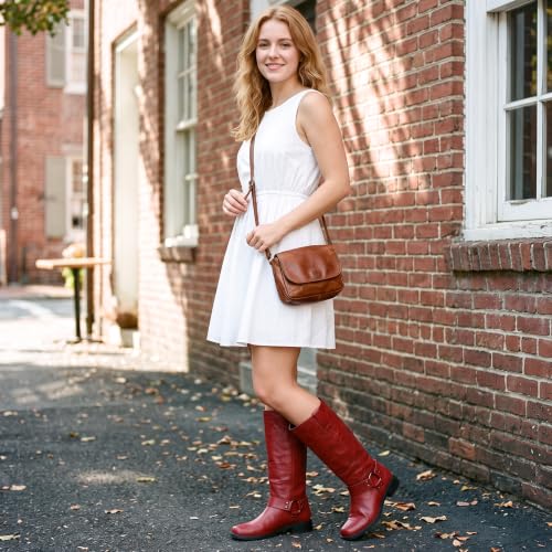 Image of KaroNairy Women's Knee High Moto Biker Buckle Boots