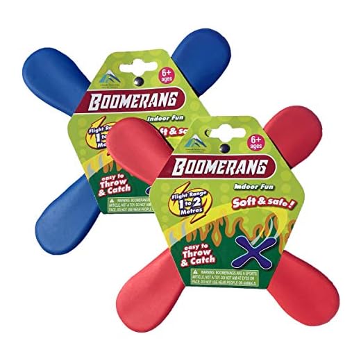 Indoor Boomerang 2 Pack - Great Beginner Boomerangs for Kids or Adults. Soft and Safe.