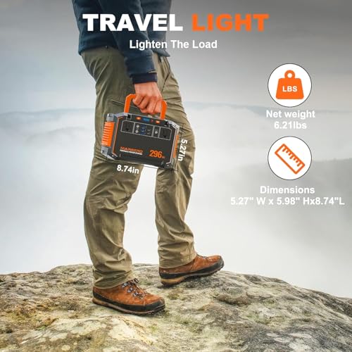 MARBERO 296Wh Solar Generator with Solar Panel Included 300W Portable Power Station with 60W Foldable Panel Set Solar Power Bank with AC Outlets for Camping Home Backup Outdoor Emergency Travel - Image 5