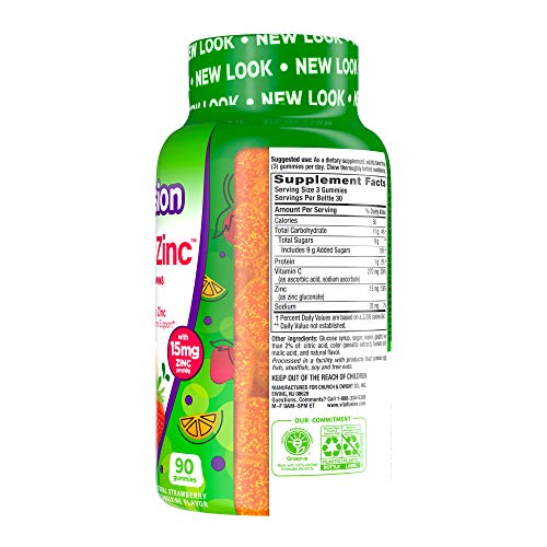 Vitafusion Power Zinc Gummy Vitamins, Strawberry Tangerine Flavored Immune Support (1), 90 Count #TOP1