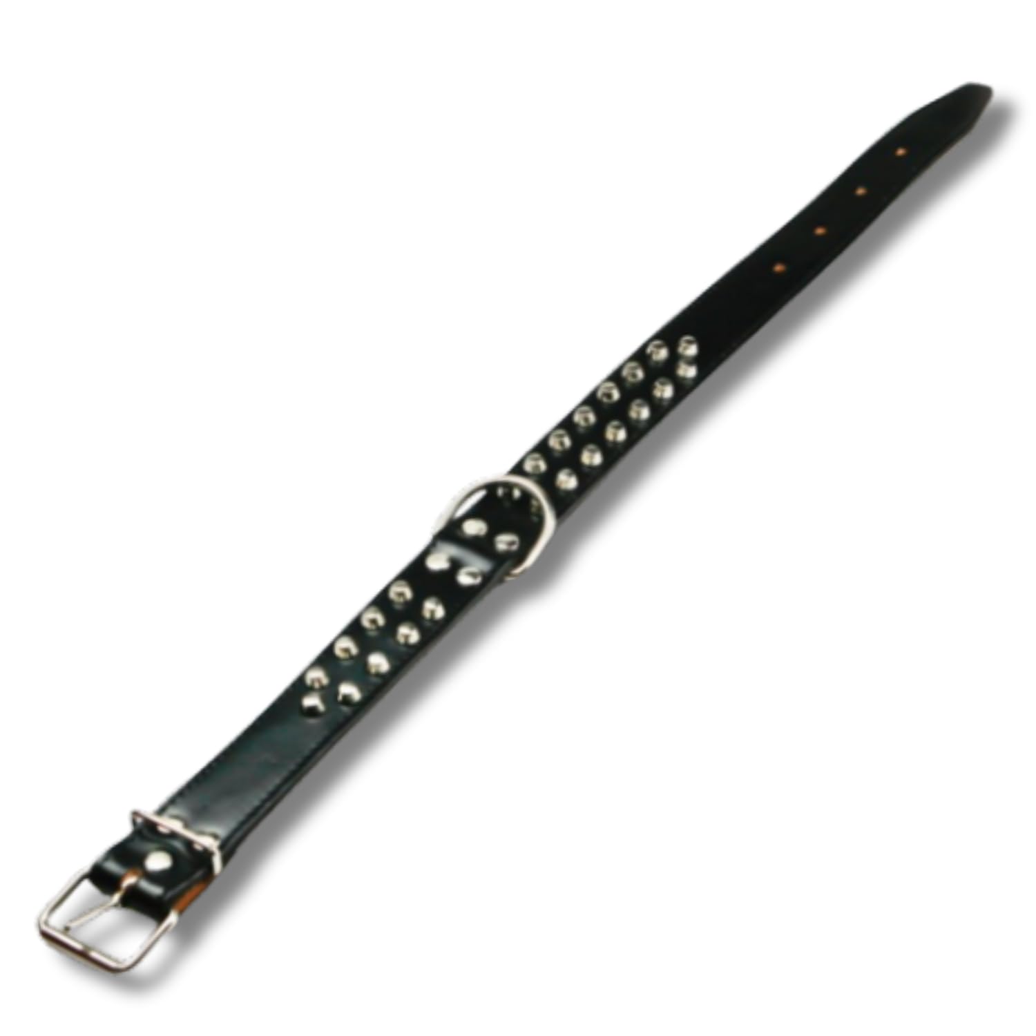 Collier pour chien en cuir noir pour balade et dressage canin robuste 40 x 700 mm
