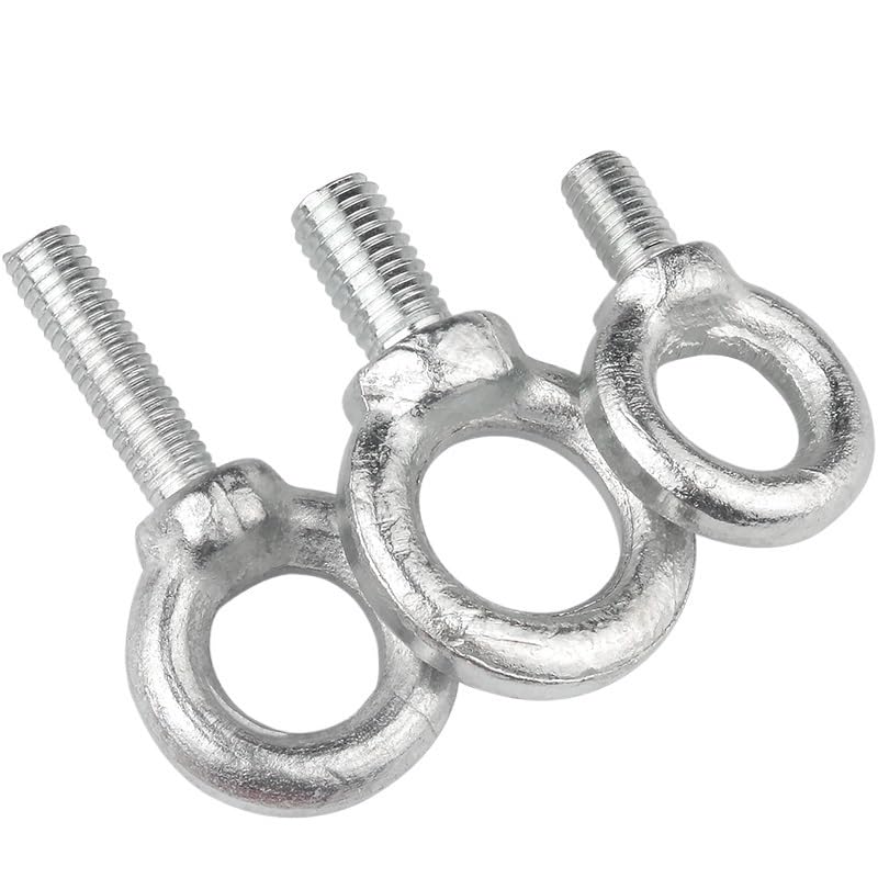 Tornillo Con Argolla 1/2/5 piezas de perno ojo acero al carbono, tornillos elevación marinos, orificio bucle anillo for cuerda cable M6 M8 M10 M12 M14 M16 M18 M20(Silvery(2pcs),M18x28mm)