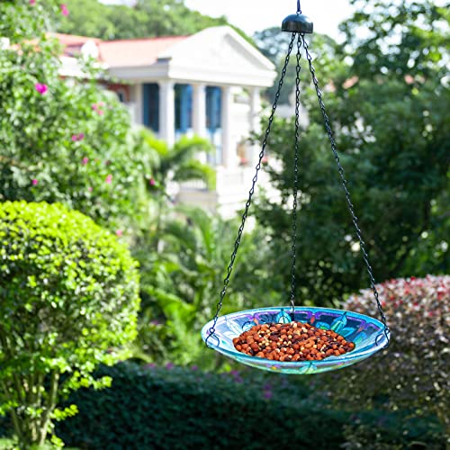 Mumtop Hanging Bird Bath - Bird Baths For Outdoors, 12 Inch Glass Bird Bath Bowl Bird For Garden And Patio Decor(Kaleidoscope) #TOP5
