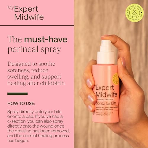 My Expert Midwife Spritz for Bits, 100ml Pregnancy & Postpartum Relief Spray to Ease Perineal Discomfort, Hospital Bag Maternity Essential, Natural Formula for Soothing Care Before & After Birth - Image 4