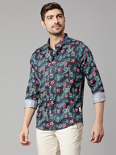 Image of Thomas Scott Men's | Printed | Full Sleeve | Slim Fit | 100% Cotton | Spread Collar | Casual Shirt