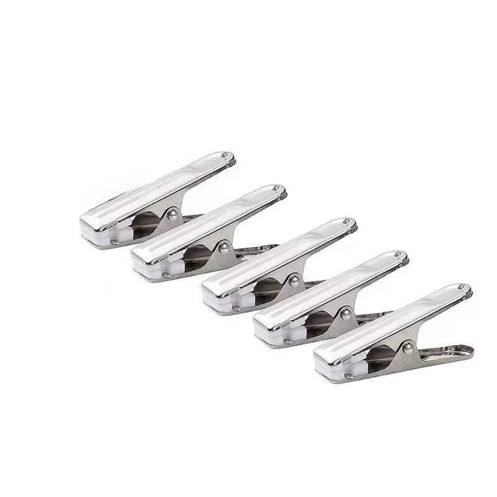 Clothespins 5/12/24Pcs Stainless Steel Clothes Clips Multipurpose &Underwear Pegs Household Clothespins Sealing Windproof Clamps(5PCS)