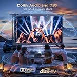 [1000 ANSI & Audio by DBX-TV] Alvar 4K Projector with WiFi 6 and Bluetooth, 30W Speakers, Netflix Certified & DoIby Audio Outdoor Proyector, Auto Focus Native 1080P Smart Projector, Black - Image 3