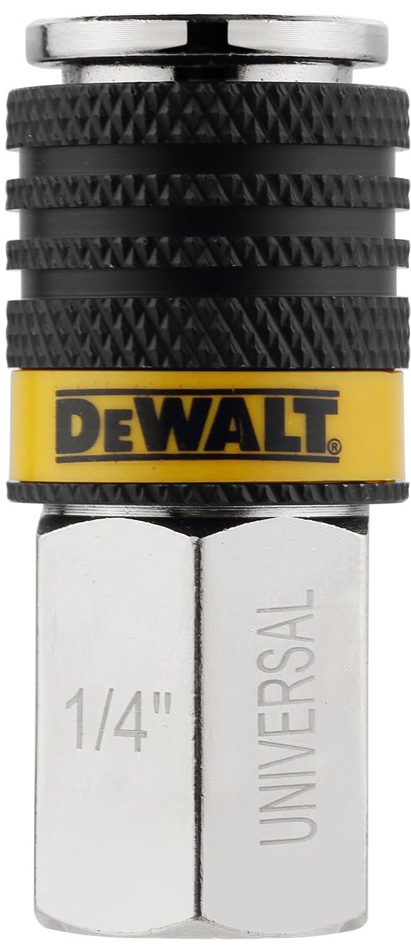dewalt 1/4" fnpt female universal air coupler with 6-ball quick connect: fits industrial, automotive, and aro plugs, 300 max psi