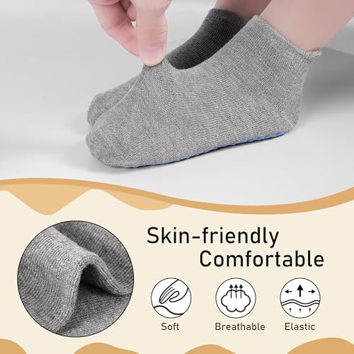 Image of HYCLES Toddler Girl Socks, 12 Pairs Non Slip Ankle Toddler Socks for 1-7 Years Baby Girls Kids