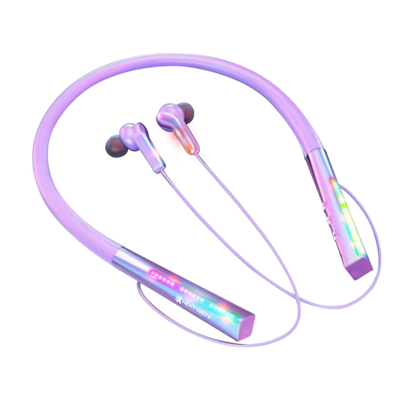 NEXTGEN HD Surround Sound RGB Lights Sweatproof Bluetooth V5.3 Type C Fast Charging Support with SD Card Slot 35 HRS Nonstop Music time in-Ear True Wireless Headset Neckband (Purple) (B0CZP7VF24) Amazon Price History, Amazon Price Tracker