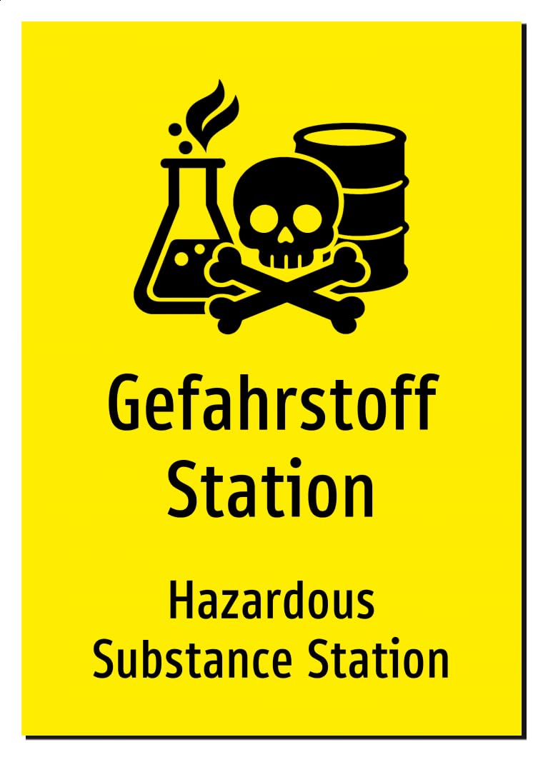 50285-DEEN-S-13 | Gefahrstoff Station Schild Deutsch Englisch