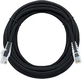 Cabo de Rede Internet Cat 6 1000Mbps Ultra Velocidade (Preto, 20 Metros)