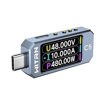 Medidor De Potencia USB Tipo C - Voltaje 4.5-50V, Corriente 0-12A, Pantalla Color, PD 3.1 - Dorado