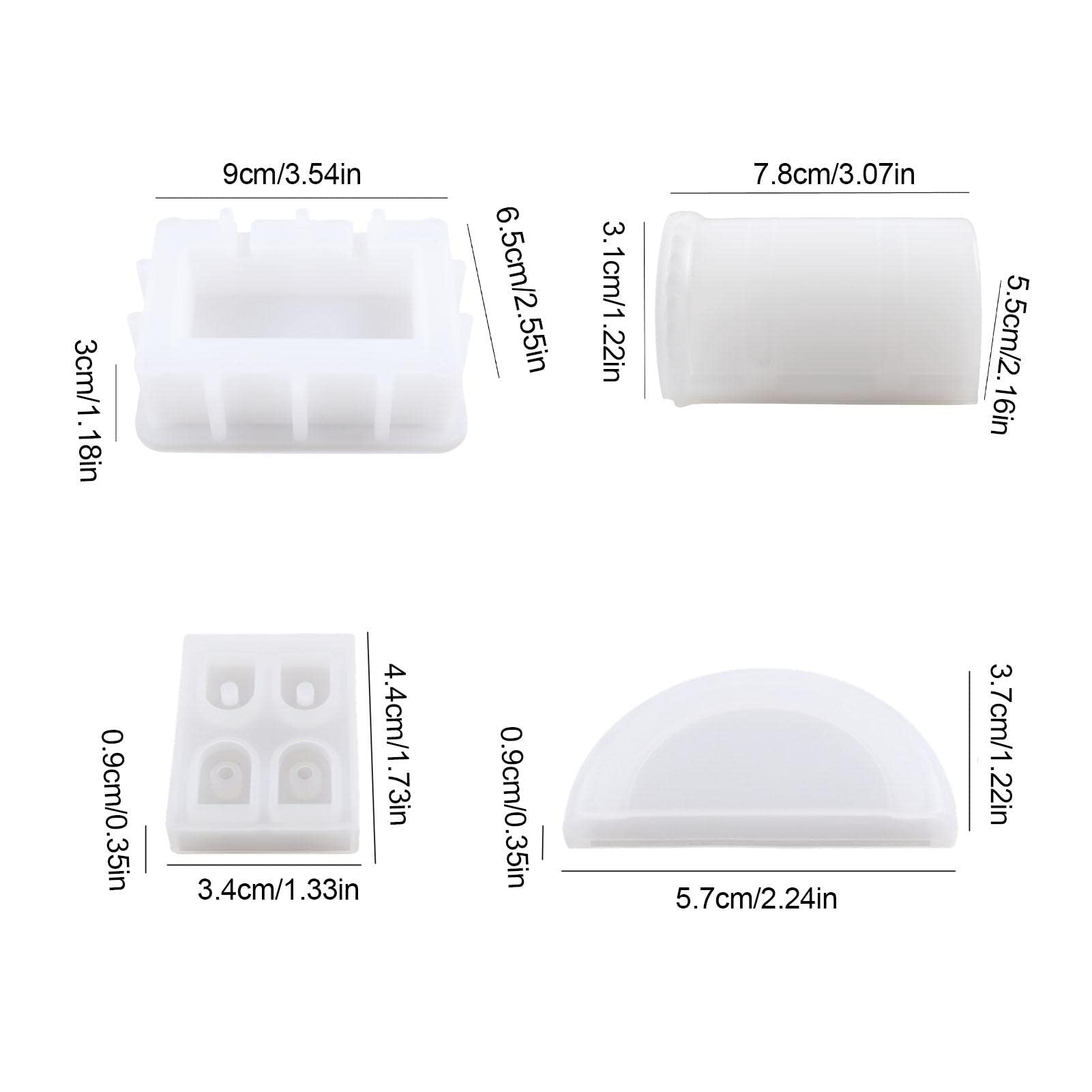 5 Pcs Formy silikonowe do skarbów,Ręcznie robione formy żywiczne do przechowywania | Forma do odlewania żywicy silikonowej do dekoracji DIY pudełko na biżuterię, tworzenie własnego pudełka na Jyfanse