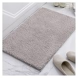 【Antideslizante y fiable】 Utiliza una superficie inferior de látex duradera para evitar que la alfombrilla de baño se resbale, mantenla en su lugar, nunca te preocupes por resbalar de nuevo y garantiza la seguridad. Solo coloque la alfombrilla sobre un suelo seco y liso.