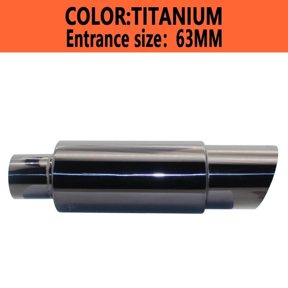Tłumik rury wydechowej samochodu Jakość Interfejs ze stali nierdzewnej 51 57 63 MM Tłumik Samochodowy(002 Titanium 63mm)