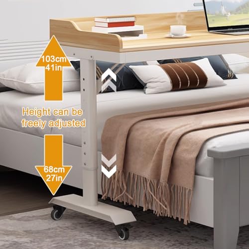 Scrivania da letto con cassetto, scrivania da ufficio, per casa/ospedale, con rotazione a 360°, scrivania da ufficio mobile, altezza regolabile