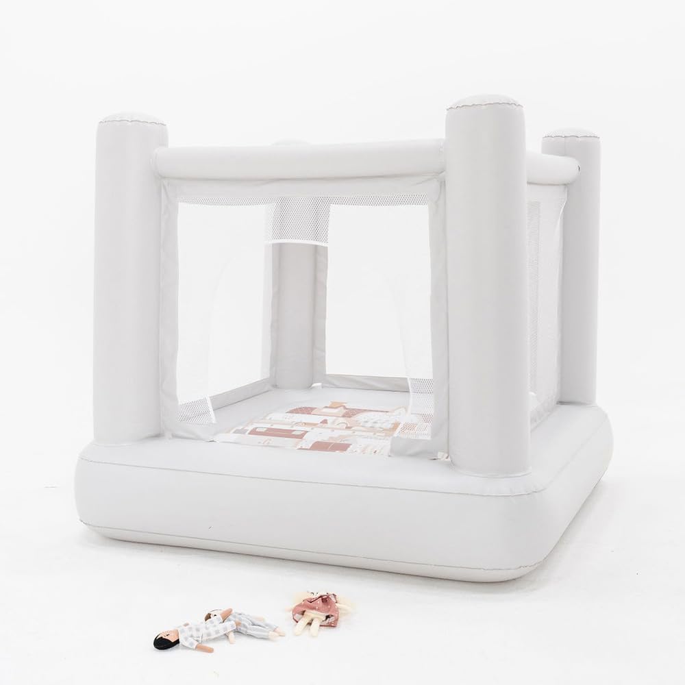PLAYSMOL Mini Dollhouse Inflatable Bounce House, Indoor Jumping House for Toddlers & Kids Ages 3–6, Compact Bouncy Castle, Easy Setup & Storage