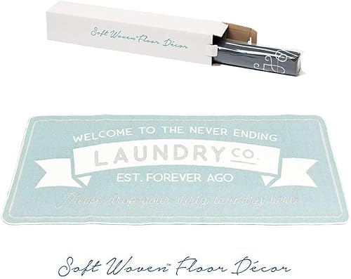 Miniatura 9 de Benissimo Alfombras de tejido suave, alfombra de lavandería de 24 x 56, 85% algodón, divertidas alfombras antideslizantes para lavandería, lavable a