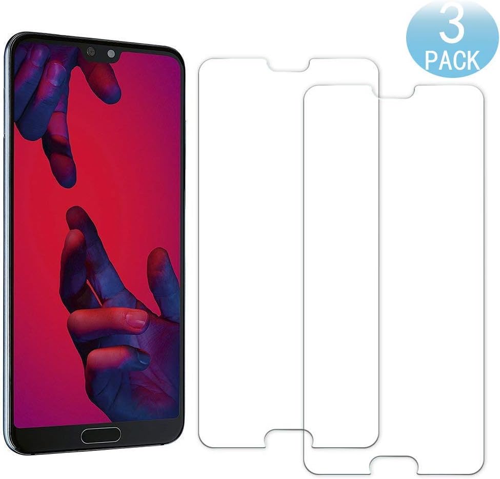 WHJJK [3 Pack] Screen Protector Compatible with Huawei P20 Screen Protector, Tempered Glass Screen, 9H Hardness, Crystal Clearity, No-Bubble,screen film