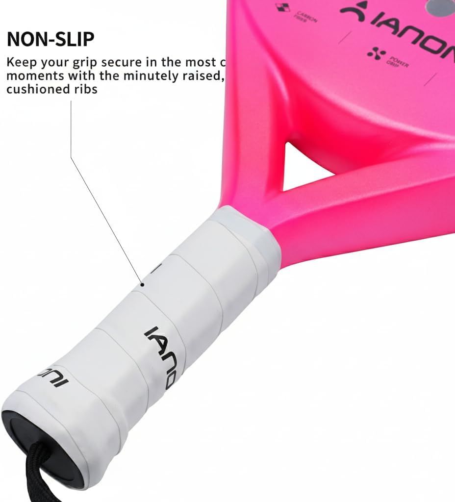 Padel Racket Super Power – Carbon Fiber 3D Surface & EVA Core – Maximum Spin, Power & Control – for Intermediate to Pro Players