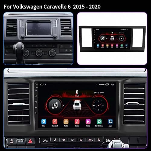 Radio de coche 2 DIN para VW Caravelle T6 con Bluetooth 2G+32G y GPS 2