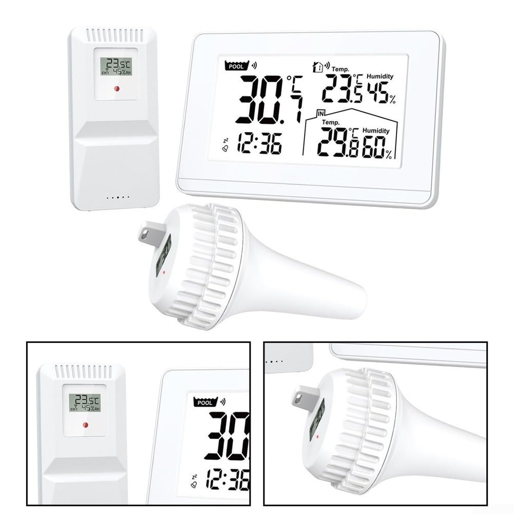 Termometro igrometro da piscina 3 in 1 con display LCD retroilluminato