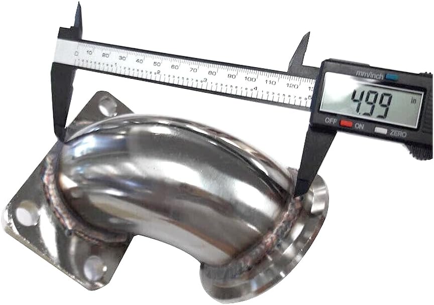 Stainless Steel Turbo Adapter Flange Pipe - T3 Flange to 2.5" V Band 90 Degree Elbow