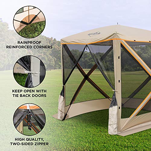 Hike Crew 4-Panel Pop-Up Screen House Gazebo 70x70 Inch – Instant Setup 4-Sided Hub Tent UV Resistant (SPF 50+) Fits 5 People Heavy Duty 210D Material – Includes Carry Bag & Ground Stakes - Thumbnail 3