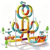 Electric Train Set for Kids - 138PCS Flexible Racing Track Sets with 2...