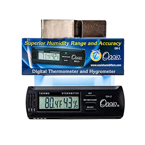 Hygromètre digital Oasis Oh-2 compact avec clip de fixation pour écrin
