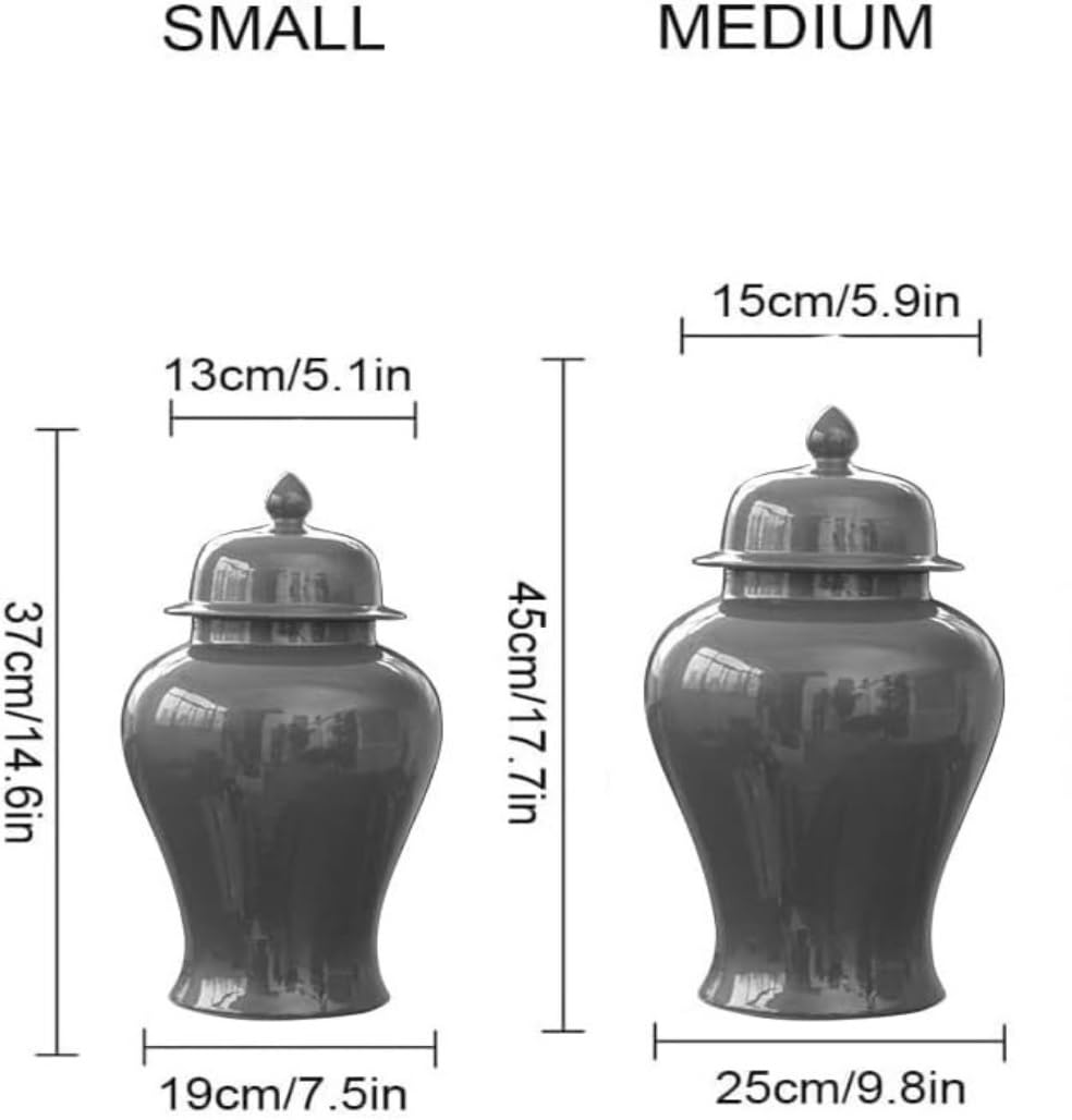 słoik na imbir, Zielony słoik na imbir ze złotym wykończeniem porcelanowy(19 * 37cm)