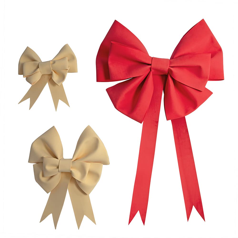 Lazos decorativos de gran tamaño amarillo claro para proyectos de bricolaje, bodas, Navidad, fiestas, regalos, 50 cm, accesorios prefabricados para colgar