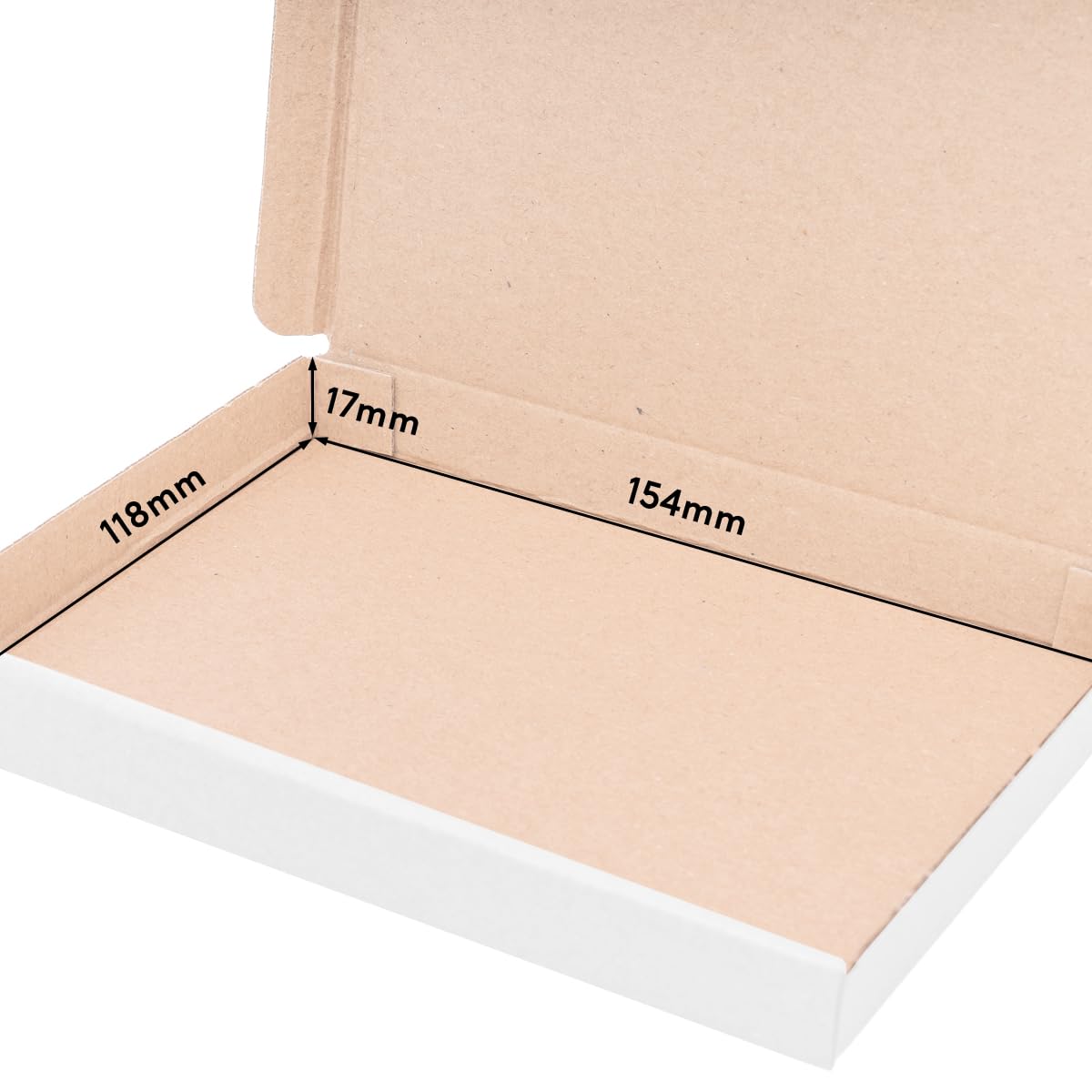 verpacking Duże kartony listowe 165 x 125 x 20 mm duże kartony pocztowe GB-0 DIN A6 do przesyłek listowych (wymiary wewnętrzne 154 x 118 x 17 mm) DHL GLS DPD białe paczki karton wysyłkowy wysyłka