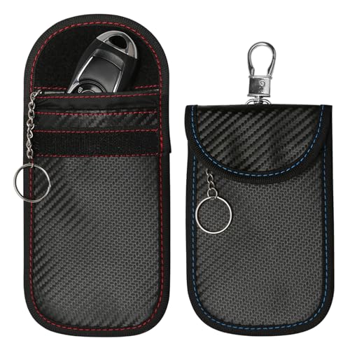 Faraday Pouch for Car Keys 2 Pack - Car Key Signal Blocker Pouch, Signal Blocking RFID Blocker Bag | Keyless Entry Car Keys Case | Anti-Theft Keyless Entry Protection