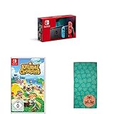 Festplatte : 32 GB Nintendo Switch Konsole - Neon-Rot/Neon-Blau (2019 Edition) + Animal Crossing: New Horizons [Nintendo Switch] + Animal Crossing New Horizons - Handtuch