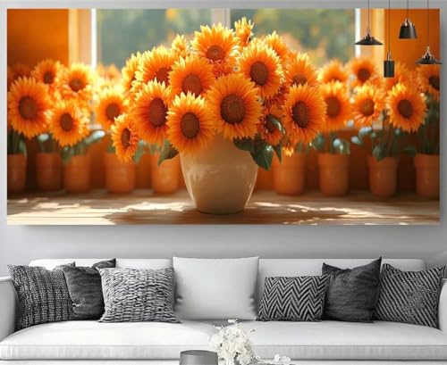 Diamond Painting Tournesol 100x300cm XXL Kit Complet Broderie Cristal Grand Canevas Débutant M-Y926