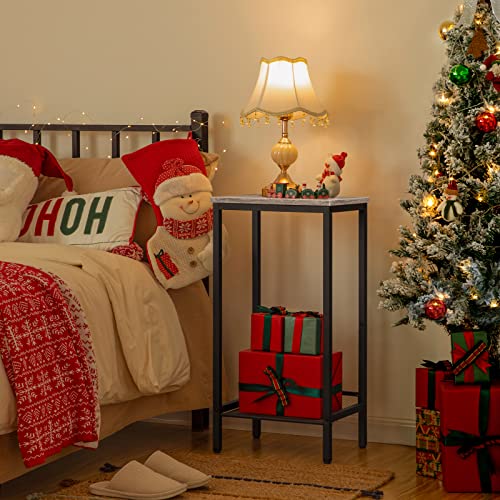 HOOBRO Mesa Auxiliar Alta, Mesita de Noche, Mesita de Teléfono de Estilo Industrial con Estante Metálico Ajustable, Adecuada para, Pasillos de Oficinas, Salas de Estar, Greige EBG03DH01 - imagen 6