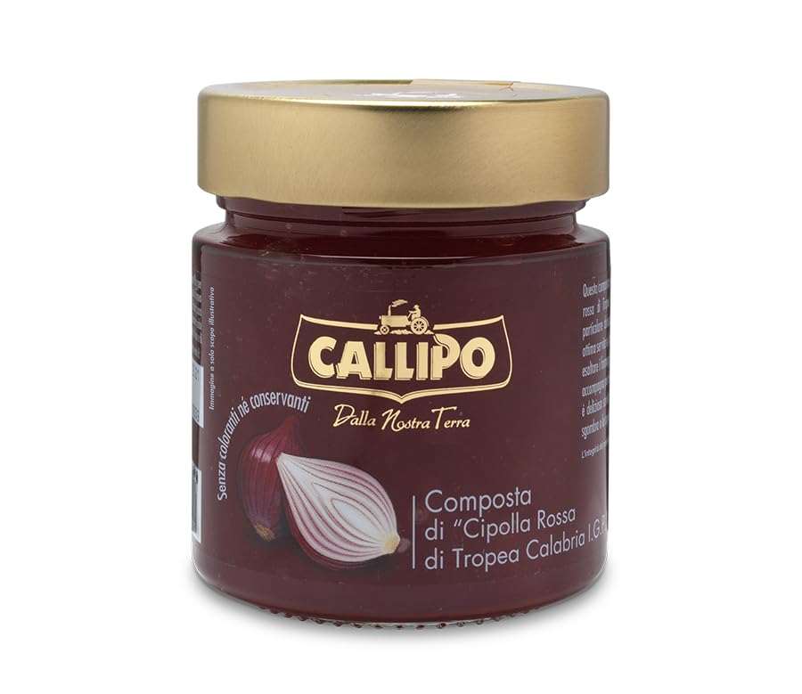 Callipo IGP - Mermelada de cebollas rojas Tropea de 10.58 onzas Mermelada de cebollas dulces de Calabria ideal con queso, embutidos, carnes asadas,