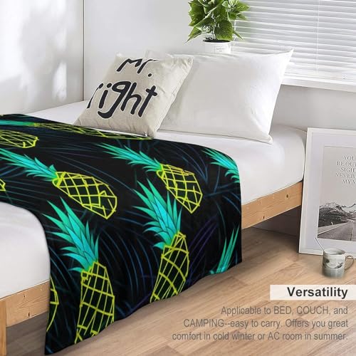 Couverture de lit flannel douce plaid ananas 130x150cm toutes saisons - 7