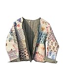 Alia Enterprises Indian Patchwork Jacket | Cotton Jacket | Reversible Coat Jacket | Winter Quilted Cotton Jacket for Women (US, Alpha, XX-Large, Regular, Regular, WHITE)