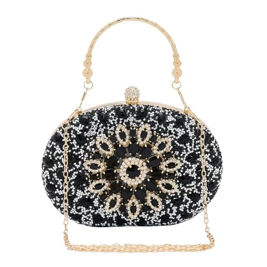 SH Bolsas de mão femininas formais com strass para noite bolsas brilhantes festa de casamento coquetel formatura, Clutch preta